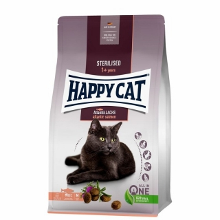Сухой корм для стерилизованных/кастрированных, для кожи и шерсти Happy Cat Sterilised Adult Atlantik-Lachs 37/10,5 (лосось)